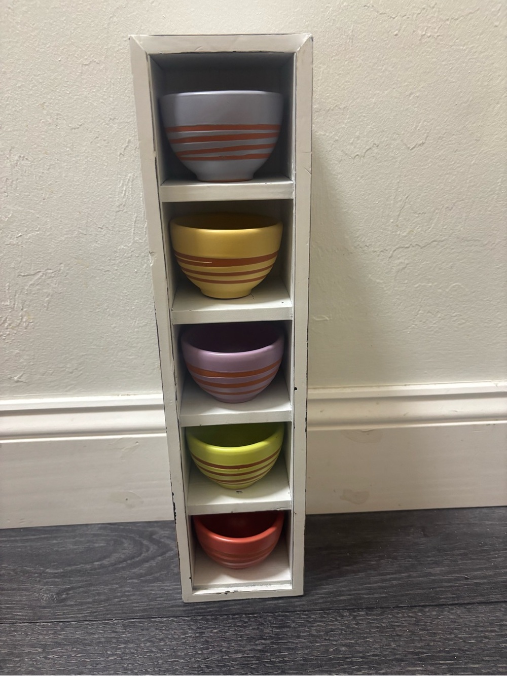 Set of five Starbucks tea cups in wooden box Box box